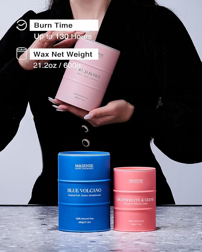 M&SENSE Coffee Cappucina Large Scented Candles Christmas Decor, Hoilday Soy Wax Christmas Candle 21.2oz 120 Hours, Coffee Aroma Candle Unique Housewarming Appreciation Gifts