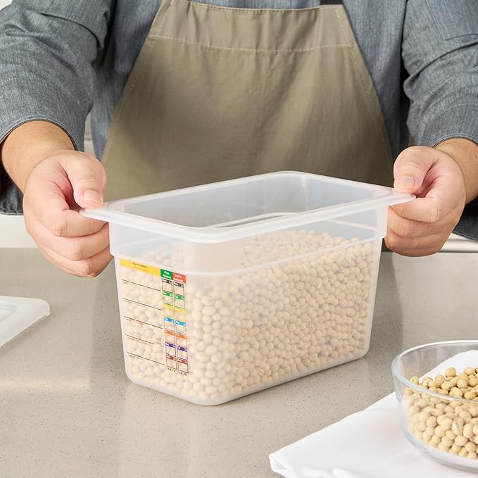 Restaurantware Food Storage Container 1 Pack of 10.3 x 6.2 x 5.9 Inches Plastic Stackable Storage Box White Reusable Label Container Dishwasher Safe For Restaurants And Kitchens