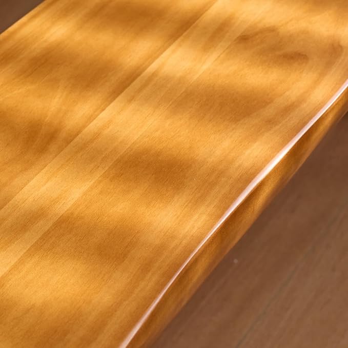 Solid Wood Top Bench with Metal Legs Durable Long Bench for Home Office Living Room Dining Room Versatile Multi Size Options Perfect Chair Stool Dining Bench Dining Chair (Light brown bench, 55.12in)