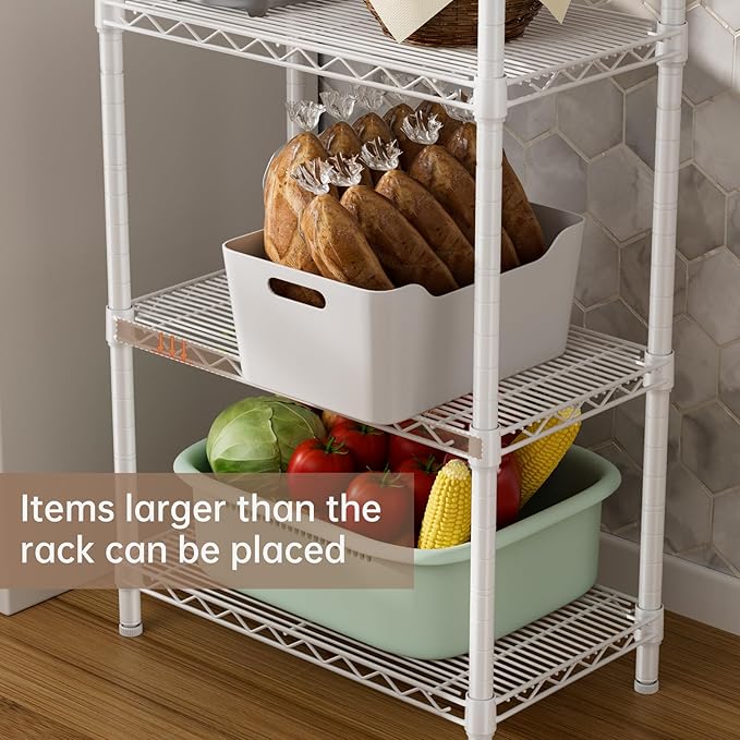 SINGAYE 5 Small Wire Shelves Kitchen Pantry Close Home Organizers and Storage Bathroom Shelf Laundry Room Organization Adjustable Book Metal Garage Shelving Unit