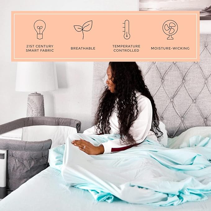 PeachSkinSheets Beach Blue Sheet Set - 1500tc Level of Softness - Extra Soft Cooling Sheets for Hot Sleepers and Night Sweats - Queen Size