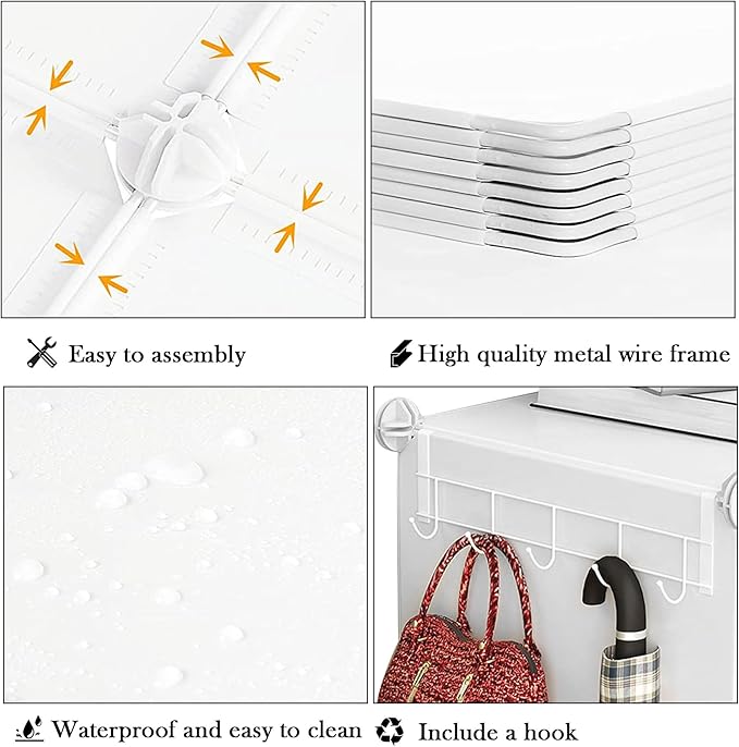 AWTATOS 6 Cube Closet Organizer Storage Shelves Portable Clothes Organizers and Storage Stackable Cubby Shelving for Closet Bedroom Living Room Office White