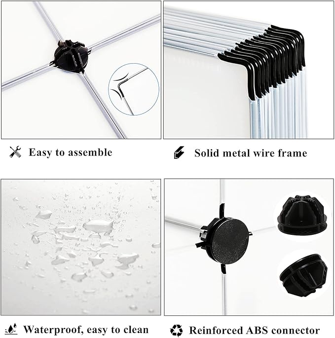 AWTATOS Closet Organizer 6 Cube Closet Storage Shelves DIY Stackable Clothes Storage Organizer Shelving for Closet Bedroom, Home, Translucent