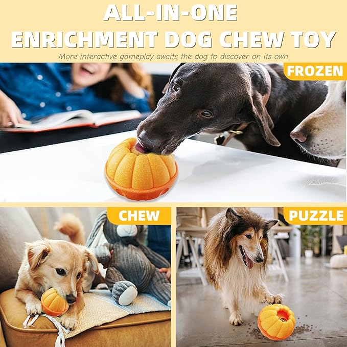 Frozen Treat Dog Toy for Aggressive Chewers, Fillable Dog Toys to Freeze | Frozen Treat Holder with Mold for Medium Large Dogs | Easy to Clean