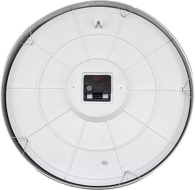 HITO 16" Silent Wall Clock Battery Operated Non Ticking Sweep Movement Glass Cover Silver Aluminum Frame, for Kitchen, Bedroom, Home Office, Living Room Decor