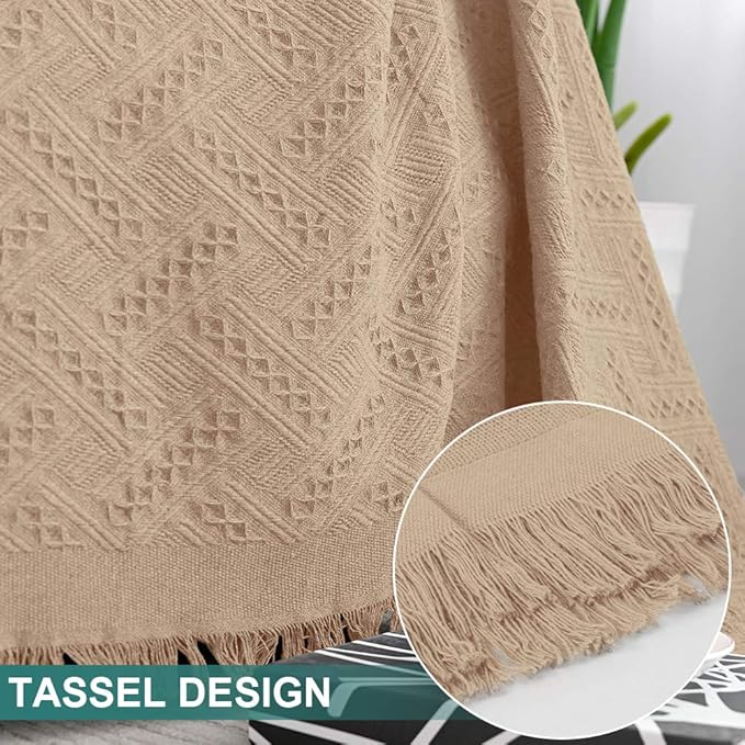 MYSKY HOME Sofa Covers for 3 Cushion Couch Geometrical Couch Cover Living Room Sofa Throws Sofa Slipcovers for Dogs, Kids (XX-Large, 91" x 134", Khaki)