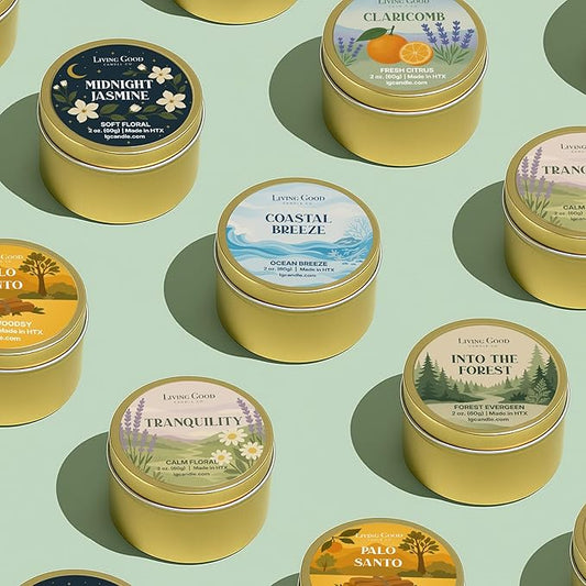 6 Scents Discovery Box – Pure Beeswax Candles for Every Mood – Clean Burning & Non-Toxic for Home, Aromatherapy, Relaxation & Stress Relief – Gift Idea for Women & Candle Lovers (2 oz Each)