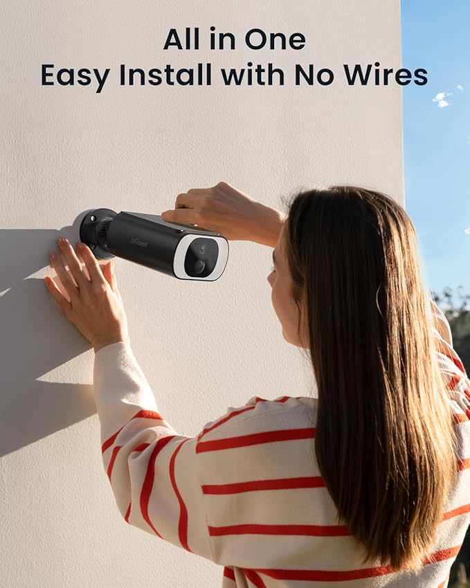 ieGeek S1 5MP Solar Camera Outdoor Wireless, 2.4Ghz WiFi Battery Powered Cameras System for Home Security with Embedded Solar Panel, AI Motion Detection, Smart Spotlight & Alarm, Color Night Vision