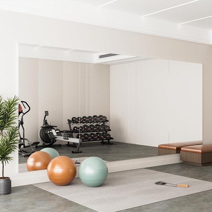 brisafe 2PCS 71" X 24" Gym Mirror - Full Length Wall Mirror for Gyms, Dance Studios, Home and Yoga - Easy Installation, Ultra Light Shatterproof Nano Miorror Reduces 60% Commercial Insurance Costs
