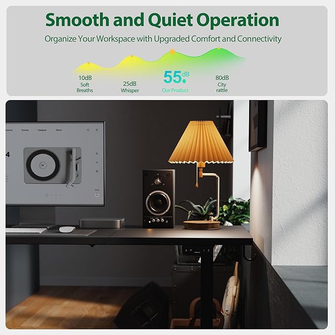 Agilestic Electric Standing Desk, Extra Large 71 x 31.5 Inches Height Adjustable Desk, Sit Stand Up Workstation for Home Office, Ergonomic Rising Gaming Computer Table with Memory Preset, Black