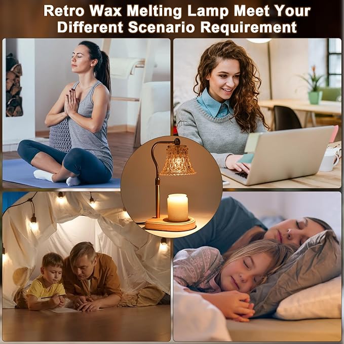 Candle Warmer Lamp with Timer Dimmer, Candle Warmer Light with 2 Bulbs, Birthday Gifts for Women Mom, House Warming Gifts New Home Decor, Wax Melt Warmer for All Scented Jar Candle Sizes