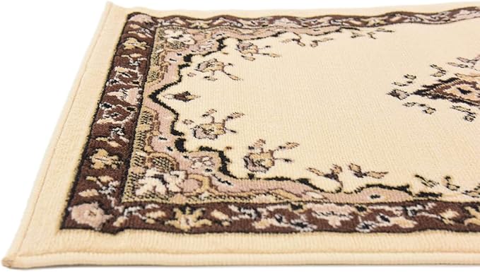 Unique Loom Reza Collection Traditional Persian Style Area Rug, 2 ft 2 in x 8 ft 2 in, Ivory/Brown