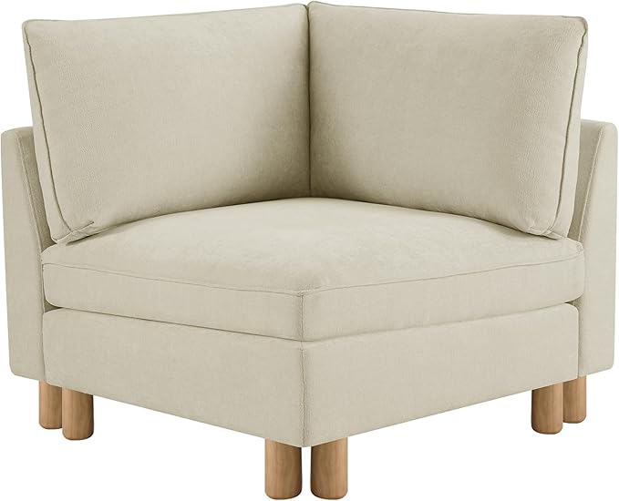 CHITA Super Large Sectional Couches for Living Room, Modular Cloud Couch Sectional Sofa, Premium Fabric Couches, Down Filled, High Density Foam, Chenille in Cream, Corner Piece