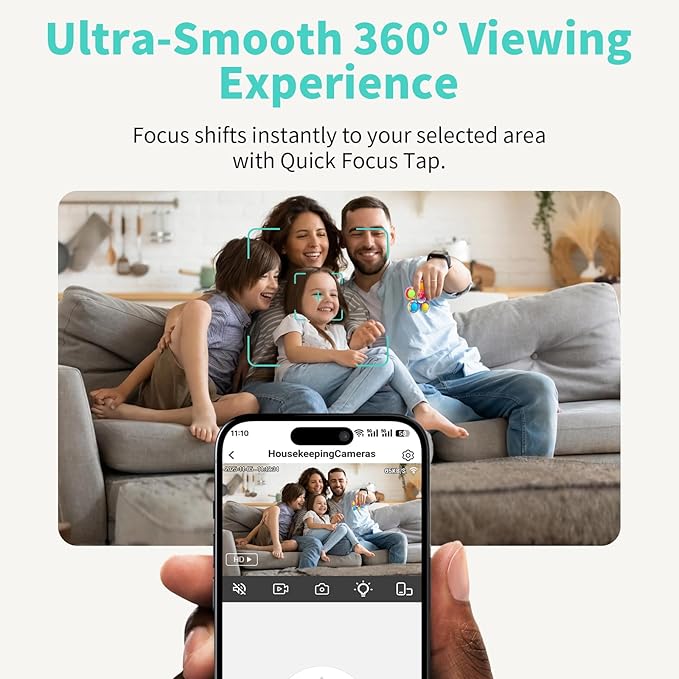 Indoor Camera, 3K HD Indoor Security Camera, 360° Pan/Tilt Pet Camera, 2-Way Audio, Siren, Night Vision, Baby/Pet Monitor with Phone App 2.4G and 5G WiFi, Compatible Alexa and Google Assistant