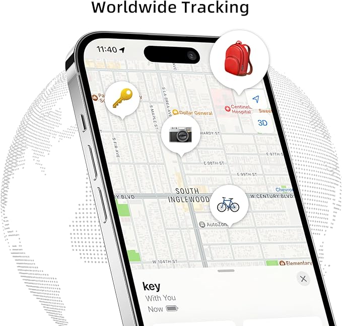 [Apple MFi Certified] Air Tracker Tag 1 Pack (iOS Only), Bluetooth Tracker for Apple Find My, Replaceable Battery, Key Finder and Item Locator Smart Tag for Keys, Bags, Luggage, Pets, Wallet (Black)