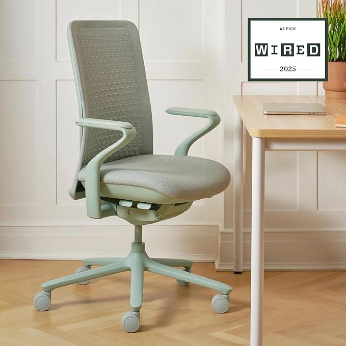 Branch Verve Chair - High Performance Executive Office Chair with Contoured Seat Back and Adjustable Lumbar Rest - High Density Foam Cushion with Aluminum Base - Up to 275 lbs - Mint