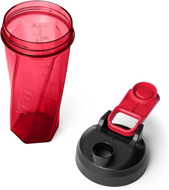 YETI Yonder Helimix Vortex Blender Shaker Bottle Holds up to 27oz | No Blending Ball or Whisk | USA Made | Portable Pre Workout Whey Protein Drink Shaker Cup | Dishwasher Safe, Rescue Red