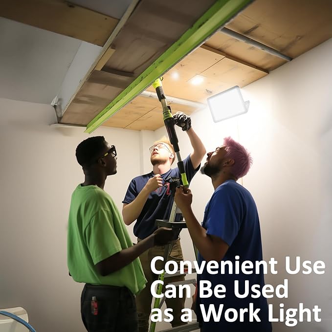 100W LED Flood Light Outdoor, 10000LM Super Bright Floodlight Outside Work Lightwith Plug, 6500K Daylight White LED Flood Light Outdoor, IP66 Waterproof Outdoor Flood Light-1Pack