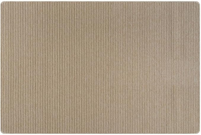 Non Slip Beige Solid Rubber Back Thing Landing Mat for Staircase 3x3 for Entryway, Rug for Bathroom, Stain Resistant Easy Cleaning Non Shedding Carpet Beige 3 x 3