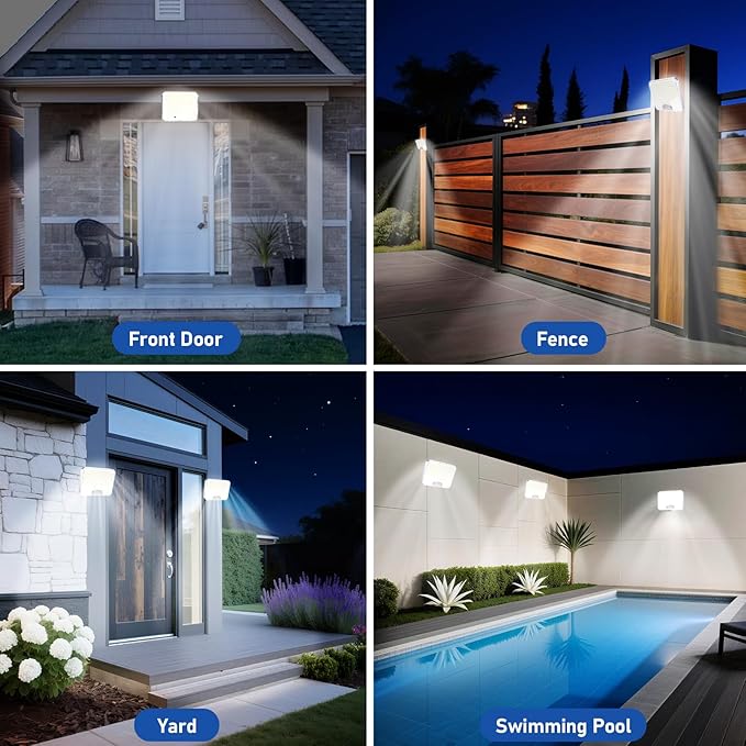 Solar Flood Lights Outdoor, 226 LEDs Flood Lights Motion Sensor, Dusk to Dawn Solar Outdoor Lighting with 3 Modes, Remote Control Outside Security Porch Lights for Garage Patio Yard (2 Pack)