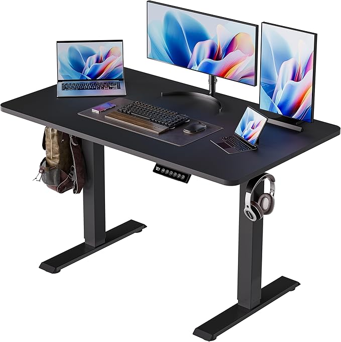 BIZUM 40x24 Inch Electric Standing Desk with Memory Presets, Quiet Motor Height Adjustable Stand Up Desk for Home Office & Gaming, Ergonomic Sit Stand Workstation，Black