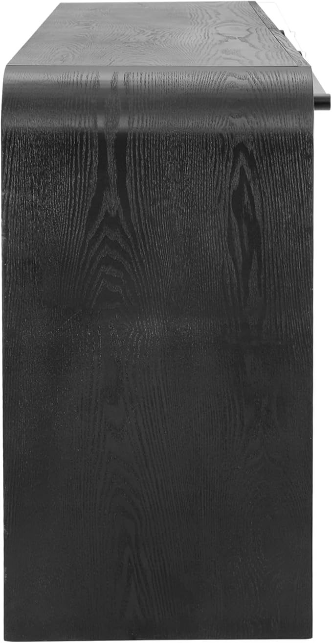 Christopher Knight Home Rulor Modern Console Table with Drawers, Wooden Narrow Console Table with Storage, Minimalist Narrow Entryway Table for Hallway, Behind The Couch, Living Room, Black