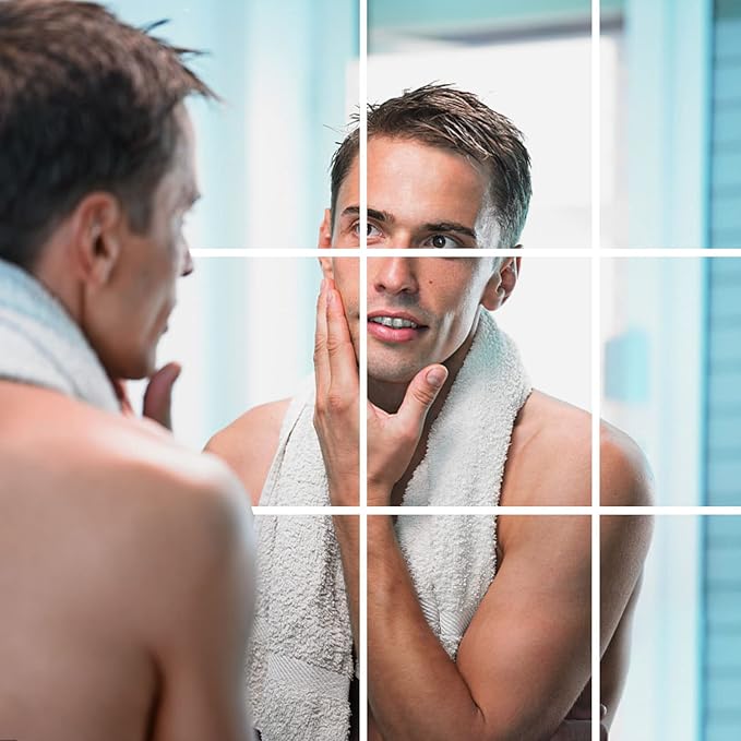 DARENYI 10Pcs Acrylic Mirror Tiles for Wall Decor, 4'' x 6'' x 0.07'' Rectangular Wall Mirror Sheet with Adhesive Stickers for Bathroom, Bedroom, Living Room, Home, Tables Centerpieces Decor