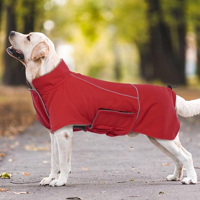 MIGOHI Dog Jacket,3XL Dog Coat Winter,Reflective Fleece Jacket Vest for Large Dogs,Adjustable Winter Coats for Dogs,Pet Coat for Chilly Cold Weather,German Shepherd,Red