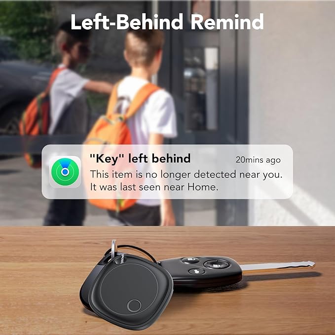 Air Tracker Tags-4 Pack, Bluetooth Tracker Works with Apple Find My APP (iOS Only), Bluetooth Smart Air Tag Keys Finder and Item Locator for Keys, Bags, Luggage, Pets, Wallet, Replaceable Battery