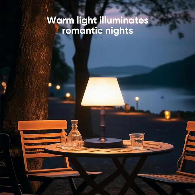 Waterproof Rechargeable Battery Driven Light, Suitable for Offices, bedrooms, Children's Sleep, courtyards, Camping, Restaurants and Other Places, LED Night Light (Black)