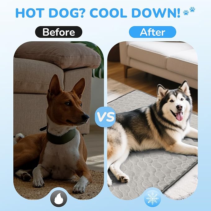 Dog Cooling Mat,2025 Upgraded Washable Pet Cooling Pad for Dogs & Cats,Keep Cool for Pets in Summer,Dog Bed for Outdoor & Home Use,39×30"(Kaffee, X-Large)