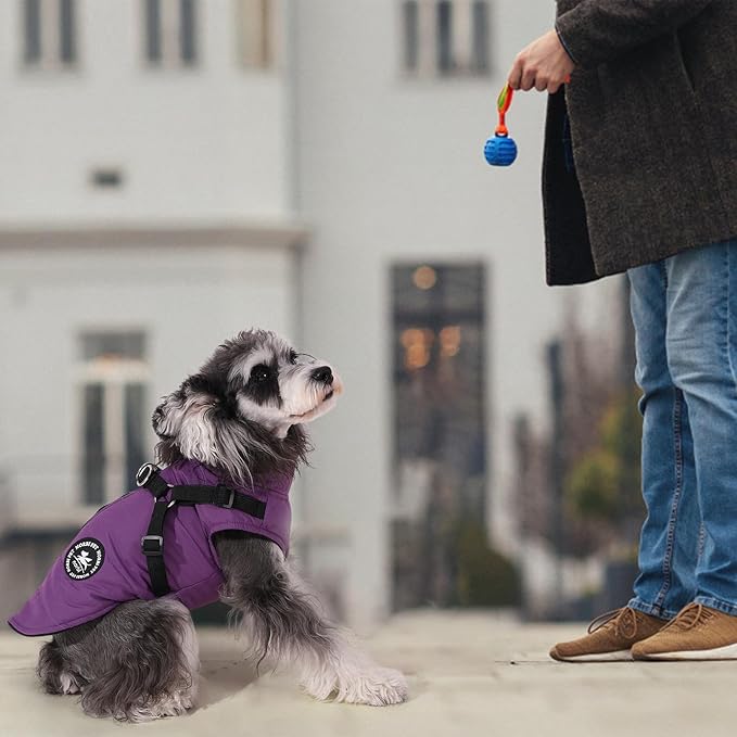 Norbi Dog Winter Jacket with Built-in Harness - Adjustable Warm Coats for Small to Large Dogs - Perfect for Cold Weather