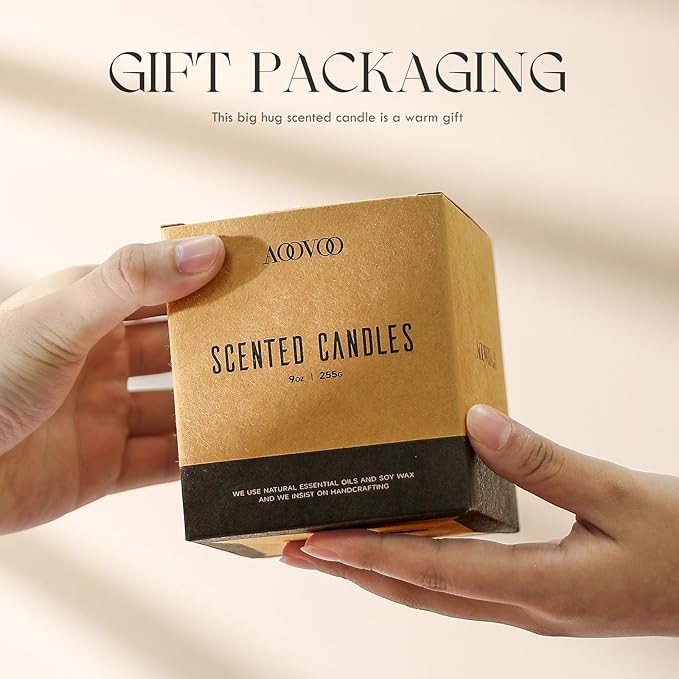 AOOVOO Lemon Lavender Scented Candle - Lavender Candle, Scented Candles, Soy Aromatherapy Candle, Soy Wax Candle, 9oz