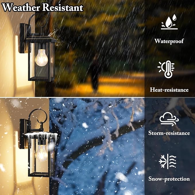 BesLowe 2-Pack Outdoor Wall Light Fixtures, Exterior Lighting Fixtures Wall Mount, Waterproof Porch Lights Outdoor Wall Sconces Lanterns, Modern Outside Lights for House Front Door Garage, Bronze