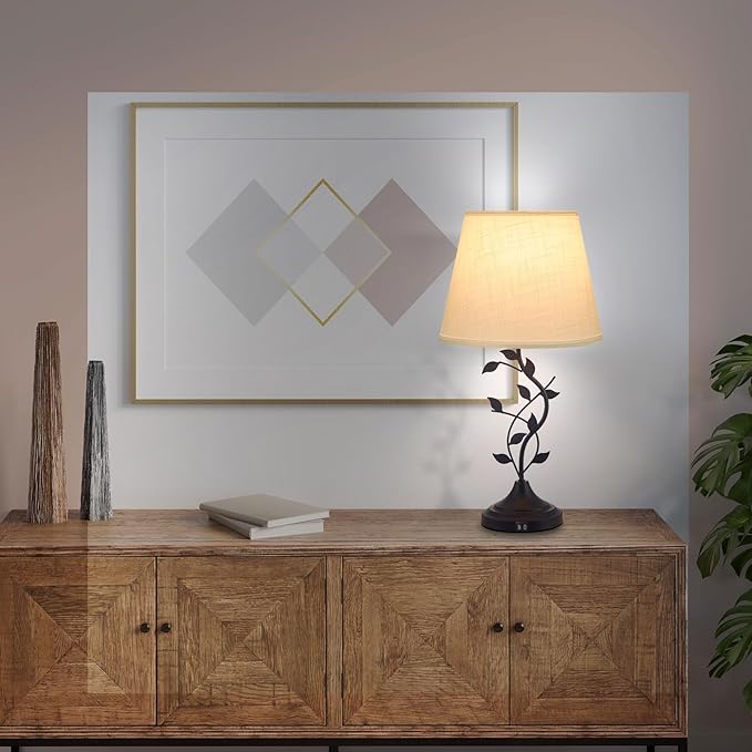 Kakanuo USB Table Lamp Bedside Lamp with USB C Charging Ports, White Traditional Nightstand Lamp Desk Lamp Large Retro Table Lamp for Bedroom and Living Room