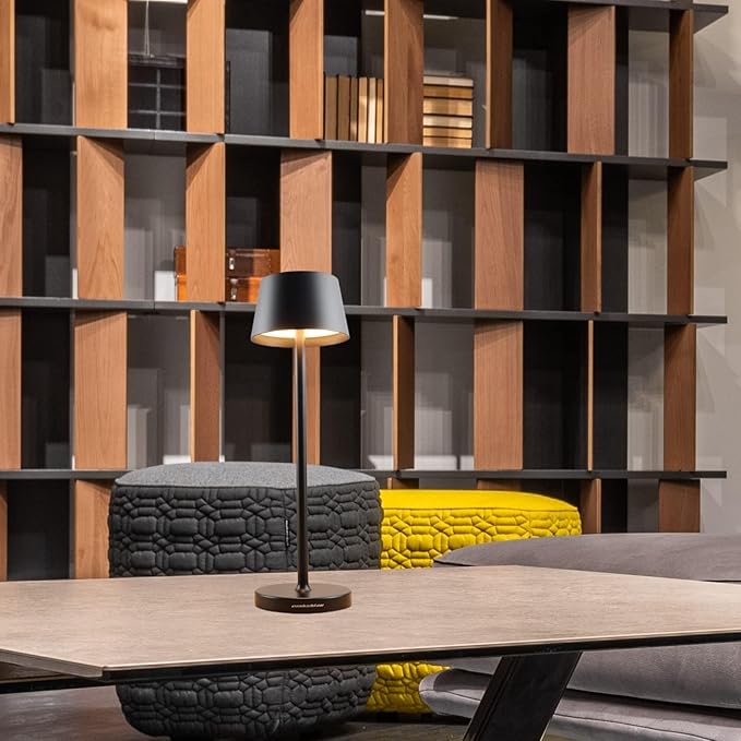 Cordless Table Lamps Set of 2,with Touch Dimming and IP54 Waterproof Function Desk Lamp,Suitable for Indoor and Patio Lighting Black 2 Pcs