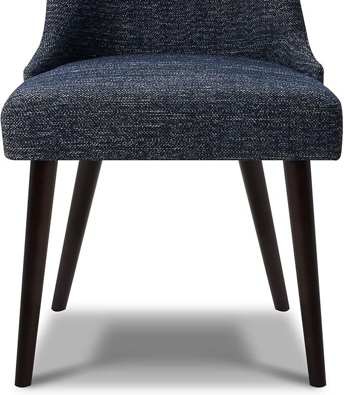 CHITA Mid-Century Modern Dining Chair, Upholstered Fabric Accent Chair, Set of 2,Dark Blue in Fabric