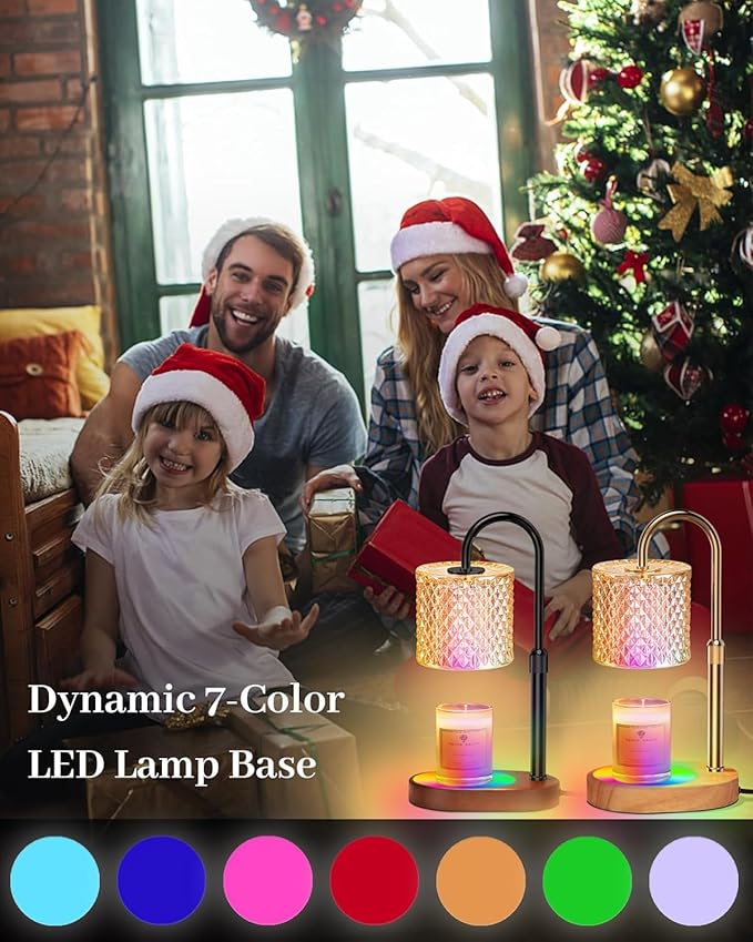 Candle Warmer Lamp with 7 LED Color Changing, Timer Dimmer Height Adjustable, Candle Warmer with RGB Model Home Decor for Mom, Wife, Lover, Friend