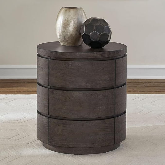 Liberty Furniture Cascade Falls Living Room Round End Table - Satin Espresso