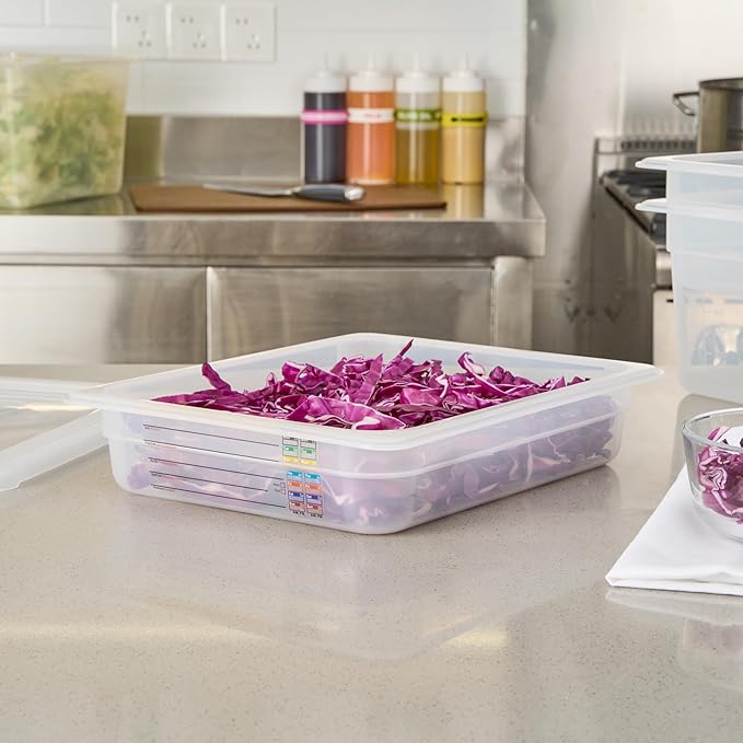 Restaurantware Food Storage Container 1 Pack of 12.7 x 10.3 x 2.5 Inches Plastic Stackable Storage Box White Reusable Label Container Dishwasher Safe For Restaurants And Kitchens
