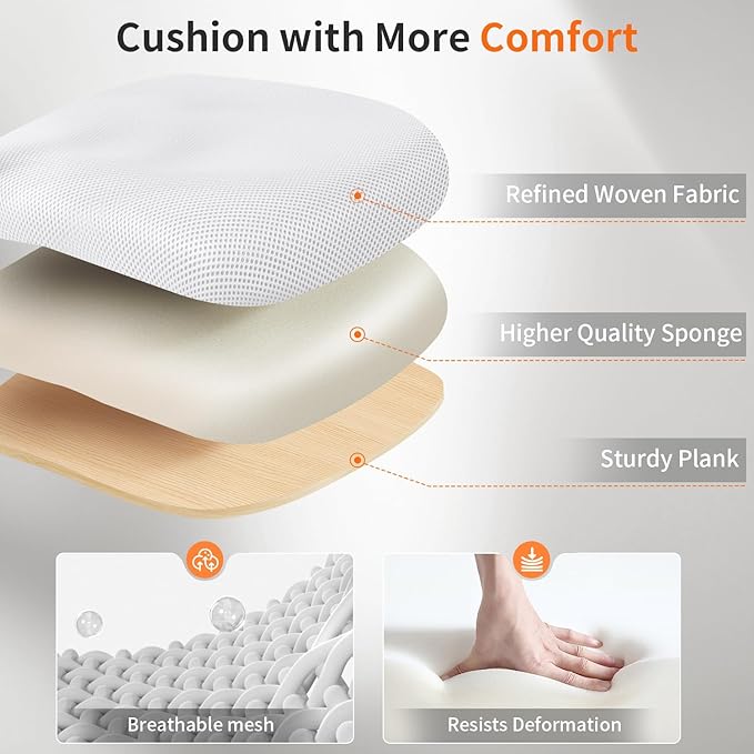 BestOffice Office Chair Ergonomic Desk Chair Mesh Computer Chair Lumbar Support Modern Executive Adjustable Stool Rolling Swivel Chair for Back Pain,White