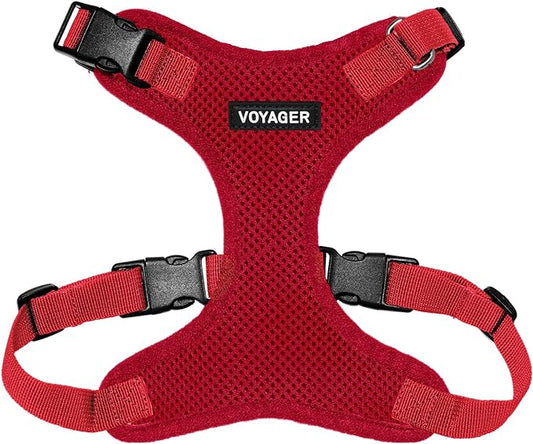 Voyager Step-in Pet Harness - All Weather Mesh, Adjustable Step in Harness for Cats and Dogs by Best Pet Supplies - Red, L