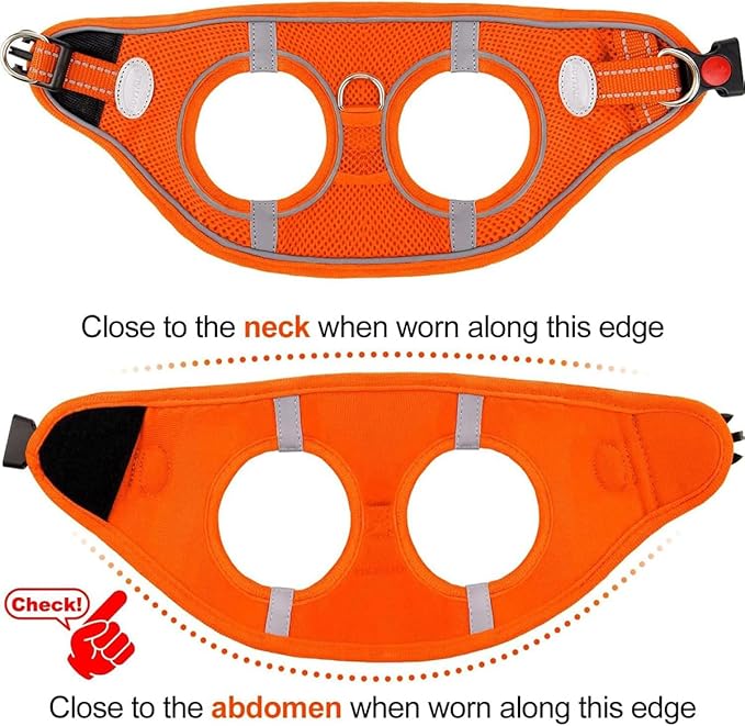 Joytale Small Dog Harness, Breathable Mesh Step-in Vest, Reflective Soft Padded Harnesses for Puppies and Extra Small Dogs, Orange, XS