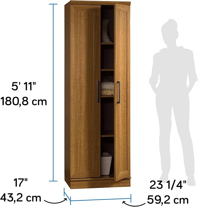 Sauder HomePlus Storage Cabinet/ Pantry cabinets, Sienna Oak finish
