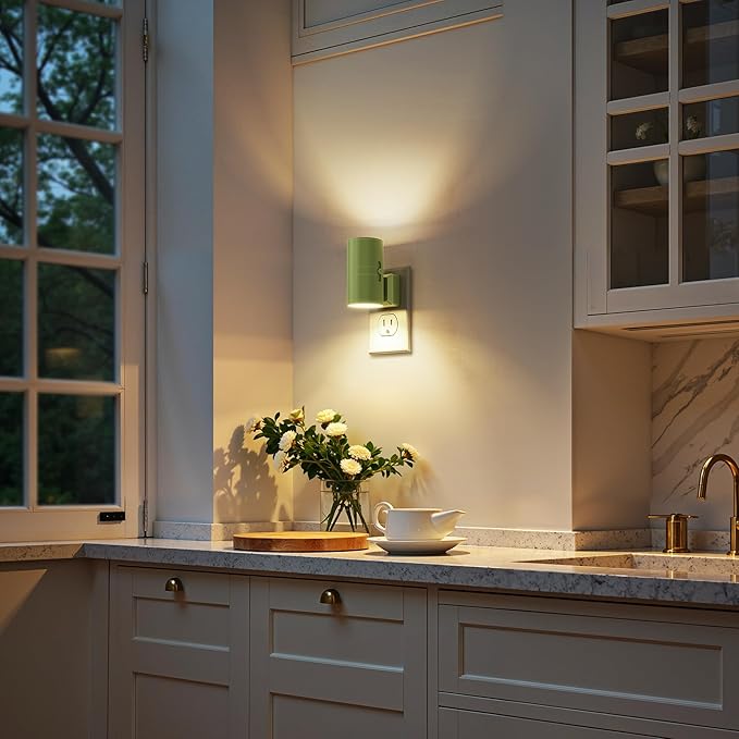 Briignite Night Lights Plug into Wall, Modern LED Night Light Plug in, Dusk to Dawn Sensor, Soft White 3000K, 0-100LM Adjustable Brightness, Dimmable NightLight for Hallway, Bedroom, Stairway, 2 Pack