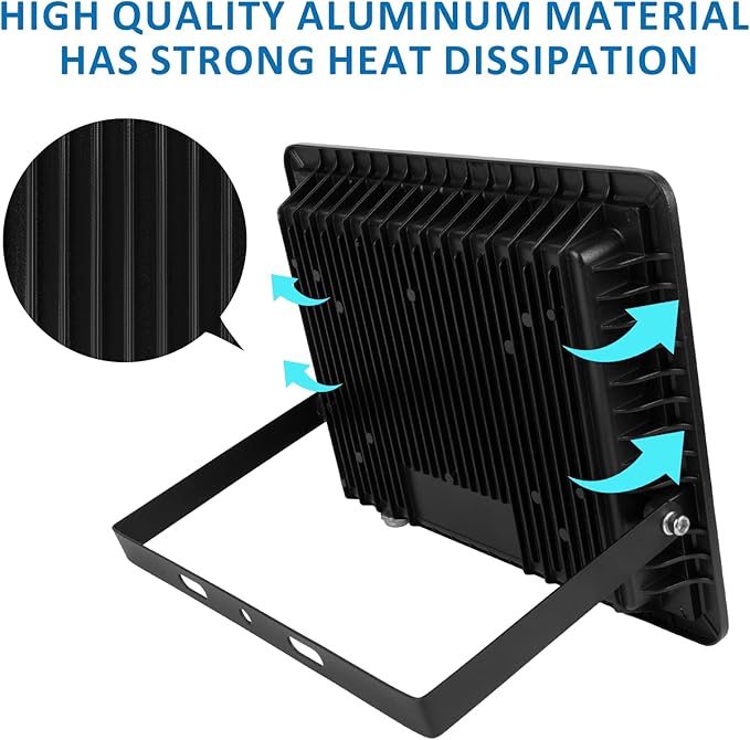 100W LED Flood Light Outdoor, 10000LM Super Bright Floodlight Outside Work Lightwith Plug, 6500K Daylight White LED Flood Light Outdoor, IP66 Waterproof Outdoor Flood Light-2Pack