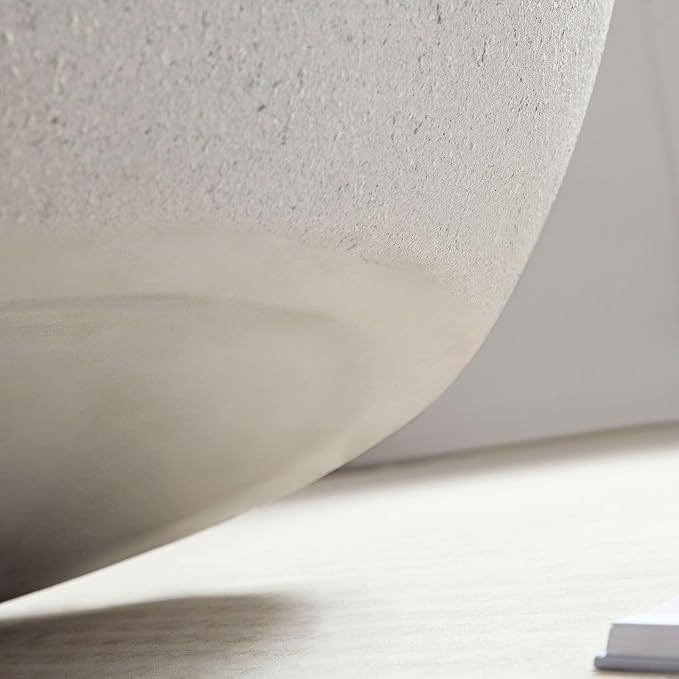 43.31" Fiberglass Elliptical Oval Coffee Table for Living Room Vintage Matte Rocks Center Table Front of The Sofa, No Need Assembly