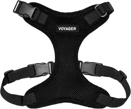 Voyager Step-in Pet Harness - All Weather Mesh, Adjustable Step in Harness for Cats and Dogs by Best Pet Supplies - Black, L