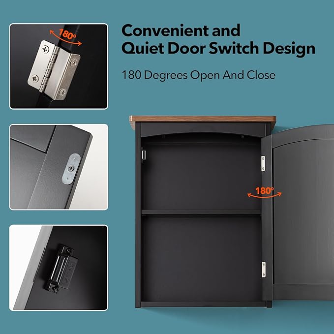 Bathroom Wall Cabinet 15 x 20 Inch Small Wall Cabinets Single Door Over Toilet Medicine Cabinet for Small Bathrooms