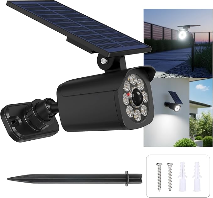 Chaiskeo Solar Motion Lights Outdoor, Solar Spot Lights with Motion Sensor, IP67 Waterproof Solar Powered Security Lights, LED Spotlight for Garden, Yard, Pathway, Fence, Driveway(1 Pack)